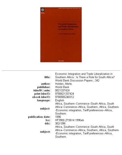 ﻿ادغام اقتصادی و آزادسازی تجارت در آفریقای جنوبی: آیا آفریقای جنوبی نقشی دارد؟