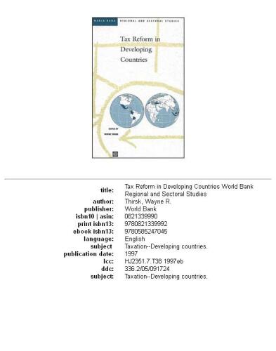 ﻿اصلاحات مالیاتی در کشورهای در حال توسعه، جلد 235