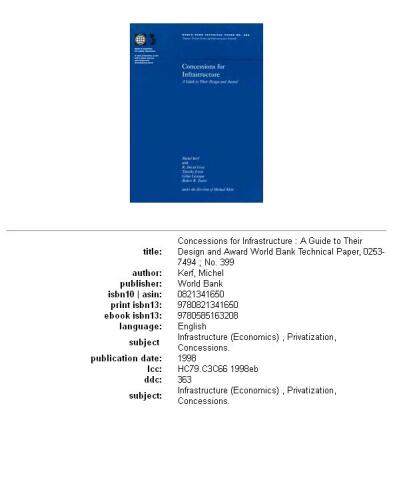 ﻿امتیازات زیرساخت: راهنمای طراحی و جایزه آنها، جلد 23-399