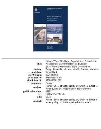 ﻿کیفیت آب منبع برای آبزی پروری: راهنمای ارزیابی