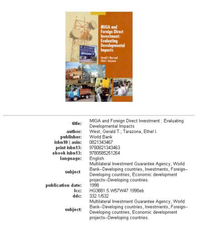 ﻿MIGA و سرمایه گذاری مستقیم خارجی: ارزیابی اثرات توسعه