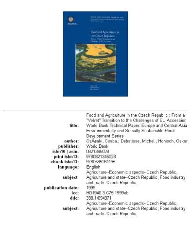 ﻿غذا و کشاورزی در جمهوری چک: از گذار 