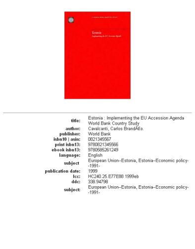 ﻿استونی: اجرای دستور کار الحاق به اتحادیه اروپا