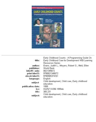 ﻿شمارش اوایل دوران کودکی: راهنمای برنامه نویسی در مراقبت از دوران کودکی برای رشد