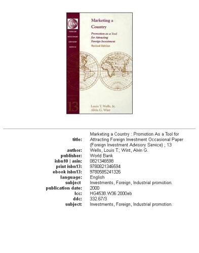 ﻿بازاریابی یک کشور: تبلیغات به عنوان ابزاری برای جذب سرمایه گذاری خارجی