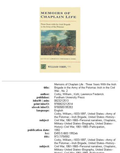﻿خاطرات زندگی روحانی: سه سال با تیپ ایرلندی در ارتش پوتوماک