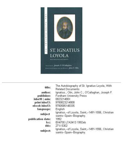 ﻿زندگینامه سنت ایگناتیوس لویولا، با اسناد مرتبط