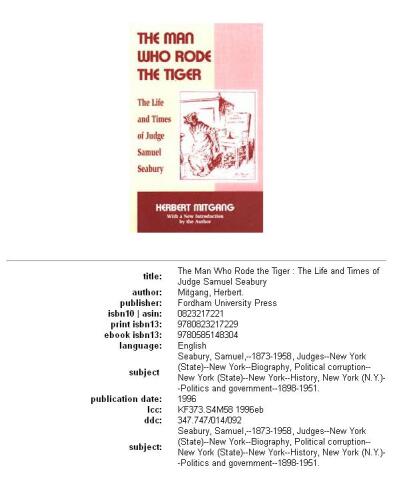 ﻿مردی که سوار ببر: زندگی و زمانه قاضی ساموئل سیبری