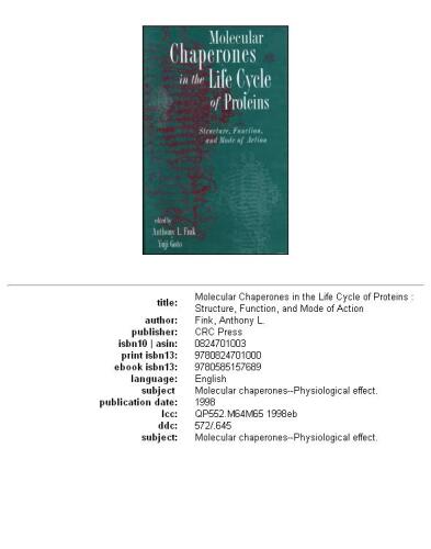 ﻿چاپرون های مولکولی در چرخه زندگی پروتئین ها: ساختار ، عملکرد و نحوه عملکرد