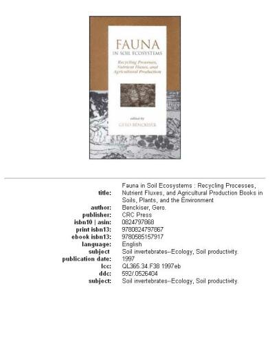 ﻿جانوران در اکوسیستم خاک: فرآیندهای بازیافت، شار مواد مغذی و تولید کشاورزی