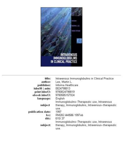 ﻿ایمونوگلوبولین های داخل وریدی در عمل بالینی