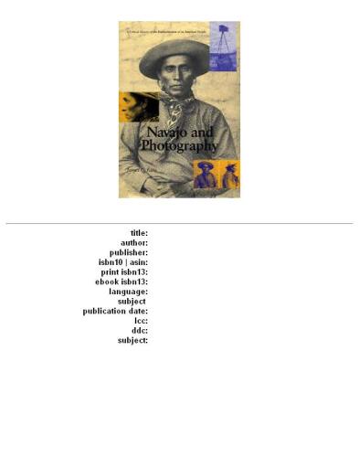 ﻿ناواهو و عکاسی: تاریخ انتقادی از بازنمایی مردم آمریکا