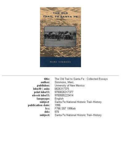 ﻿مسیر قدیمی به سانتافه: مقالات جمع آوری شده