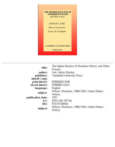 ﻿رئالیسم عالی وودرو ویلسون و مقالات دیگر