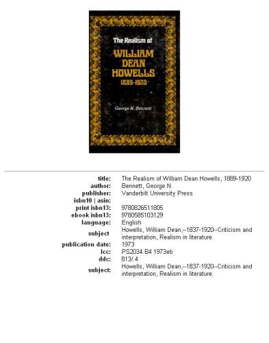 ﻿رئالیسم ویلیام دین هاولز، 1889-1920