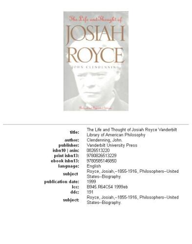 ﻿زندگی و اندیشه جوزایا رویس جان کلندنینگ