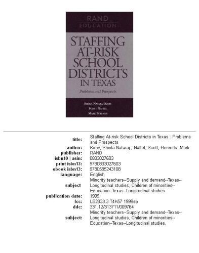 ﻿کارکنان در مناطق مدرسه در معرض خطر در تگزاس: مشکلات و چشم اندازها