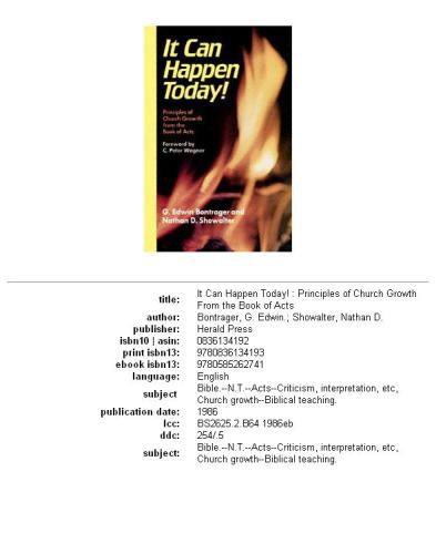 ﻿امروز می تواند اتفاق بیفتد!: اصول رشد کلیسا از کتاب اعمال رسولان