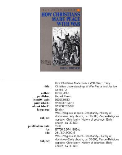 ﻿چگونه مسیحیان با جنگ صلح کردند: درک اولیه مسیحیان از جنگ