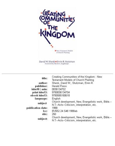 ﻿ایجاد جوامع پادشاهی: مدل های عهد جدید کاشت کلیسا