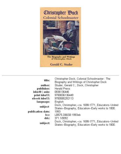 ﻿کریستوفر داک، مدیر مدرسه استعماری: زندگی نامه و نوشته های کریستوفر داک
