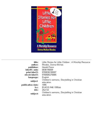 ﻿داستان های کوچک برای کودکان کوچک: منبع عبادت