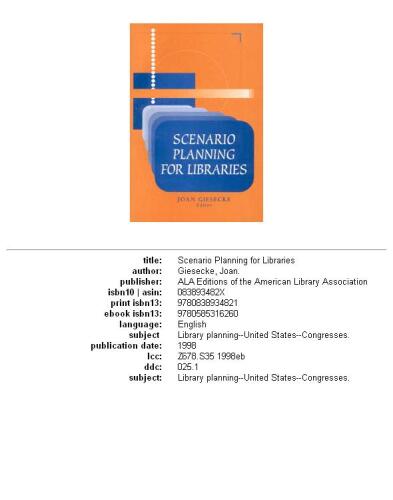 ﻿برنامه ریزی سناریو برای کتابخانه ها