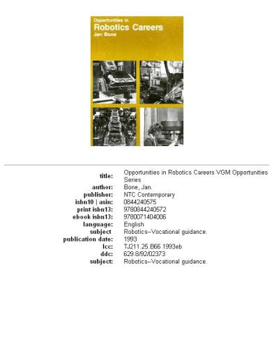 ﻿فرصت های شغلی رباتیک