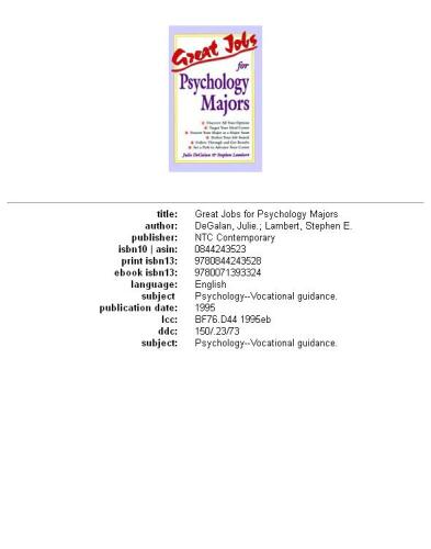 ﻿مشاغل عالی برای رشته های روانشناسی