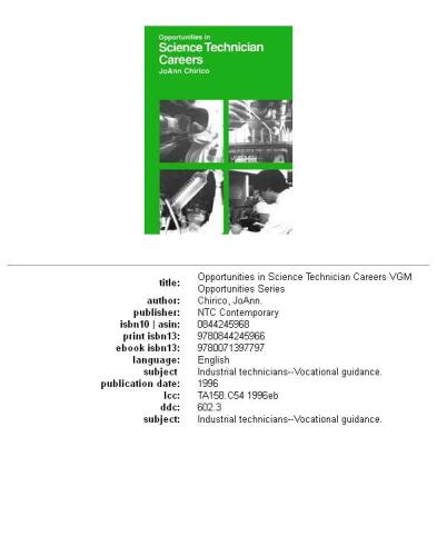 ﻿فرصت های شغلی تکنسین علوم