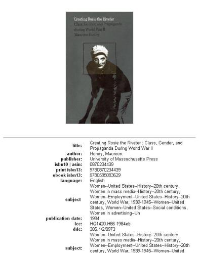 ﻿ایجاد رزی پرچین: طبقه، جنسیت و تبلیغات در طول جنگ جهانی دوم