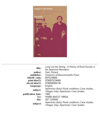 ﻿زنده باد قوی ها: تاریخچه جامعه روستایی در کوه های آپنین