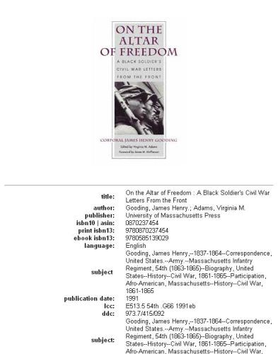 ﻿در قربانگاه آزادی: نامه های جنگ داخلی یک سرباز سیاه پوست از جبهه