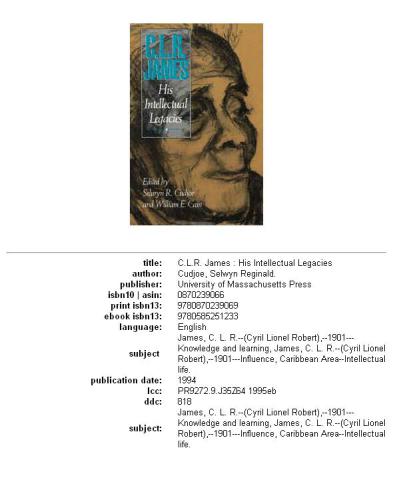 ﻿C.L.R. جیمز: میراث فکری او