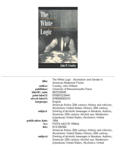 ﻿منطق سفید: الکلیسم و ​​جنسیت در داستان مدرنیستی آمریکایی