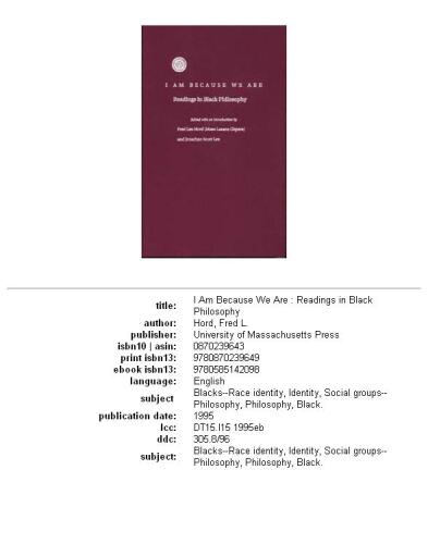 ﻿من هستم زیرا ما هستیم: خواندن در فلسفه سیاه