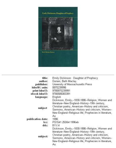 ﻿امیلی دیکنسون: دختر نبوت