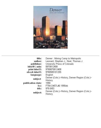 ﻿دنور: کمپ معدن به متروپلیس