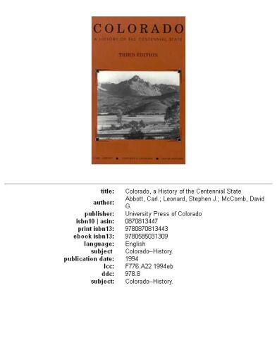 ﻿کلرادو: تاریخچه ایالت صد ساله