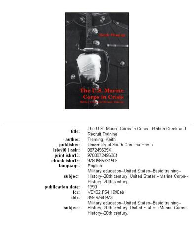 ﻿سپاه تفنگداران دریایی ایالات متحده در بحران: Ribbon Creek و آموزش استخدام