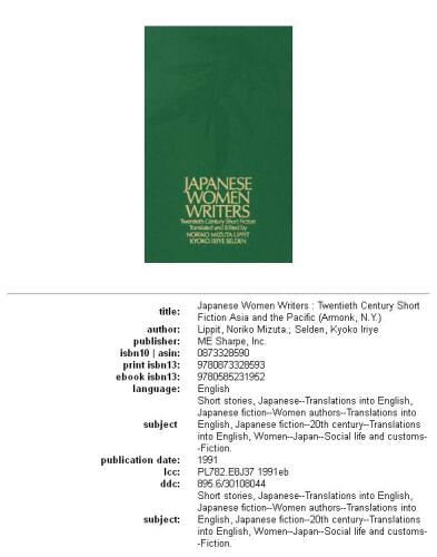 ﻿نویسندگان زن ژاپنی: داستان کوتاه قرن بیستم
