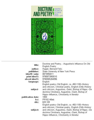 ﻿دکترین و شعر: تأثیر آگوستین بر شعر کهن انگلیسی