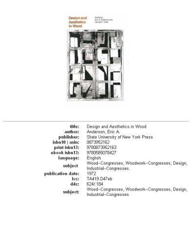 ﻿طراحی و زیبایی شناسی در چوب