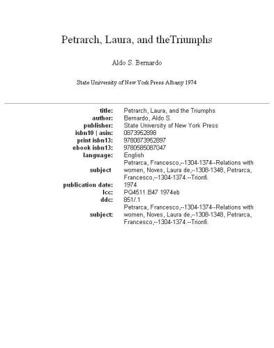 ﻿پترارک، لورا، و پیروزی ها