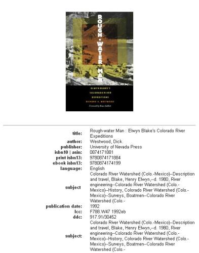 ﻿مرد آب‌های خروشان: اکسپدیشن‌های الوین بلیک در رودخانه کلرادو