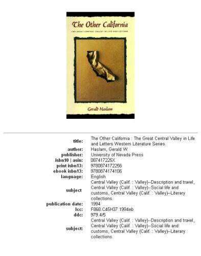 ﻿کالیفرنیای دیگر: دره مرکزی بزرگ در زندگی و نامه