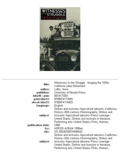 ﻿شاهدان مبارزه: تصویربرداری از جنبش کارگری کالیفرنیا در دهه 1930