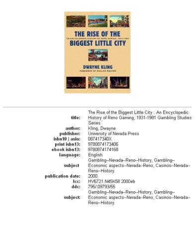 ﻿ظهور بزرگترین شهر کوچک: تاریخ دائرcالمعارف بازی Reno ، 1931-1981