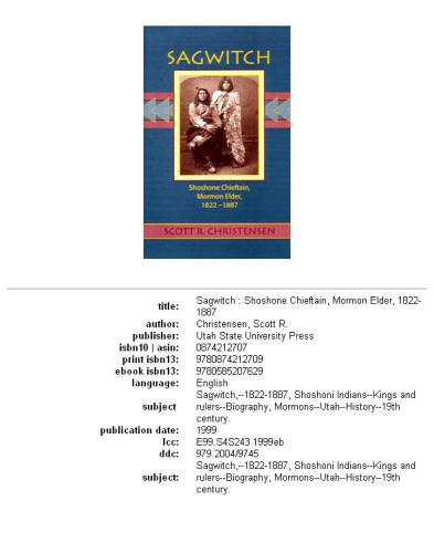 ﻿Sagwitch: رئیس شوشون، بزرگ مورمون، 1822-1887