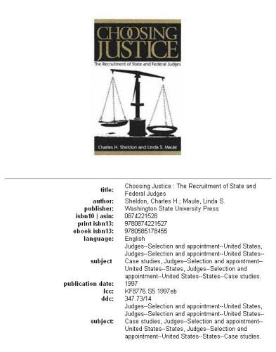 ﻿انتخاب عدالت: استخدام قضات ایالتی و فدرال